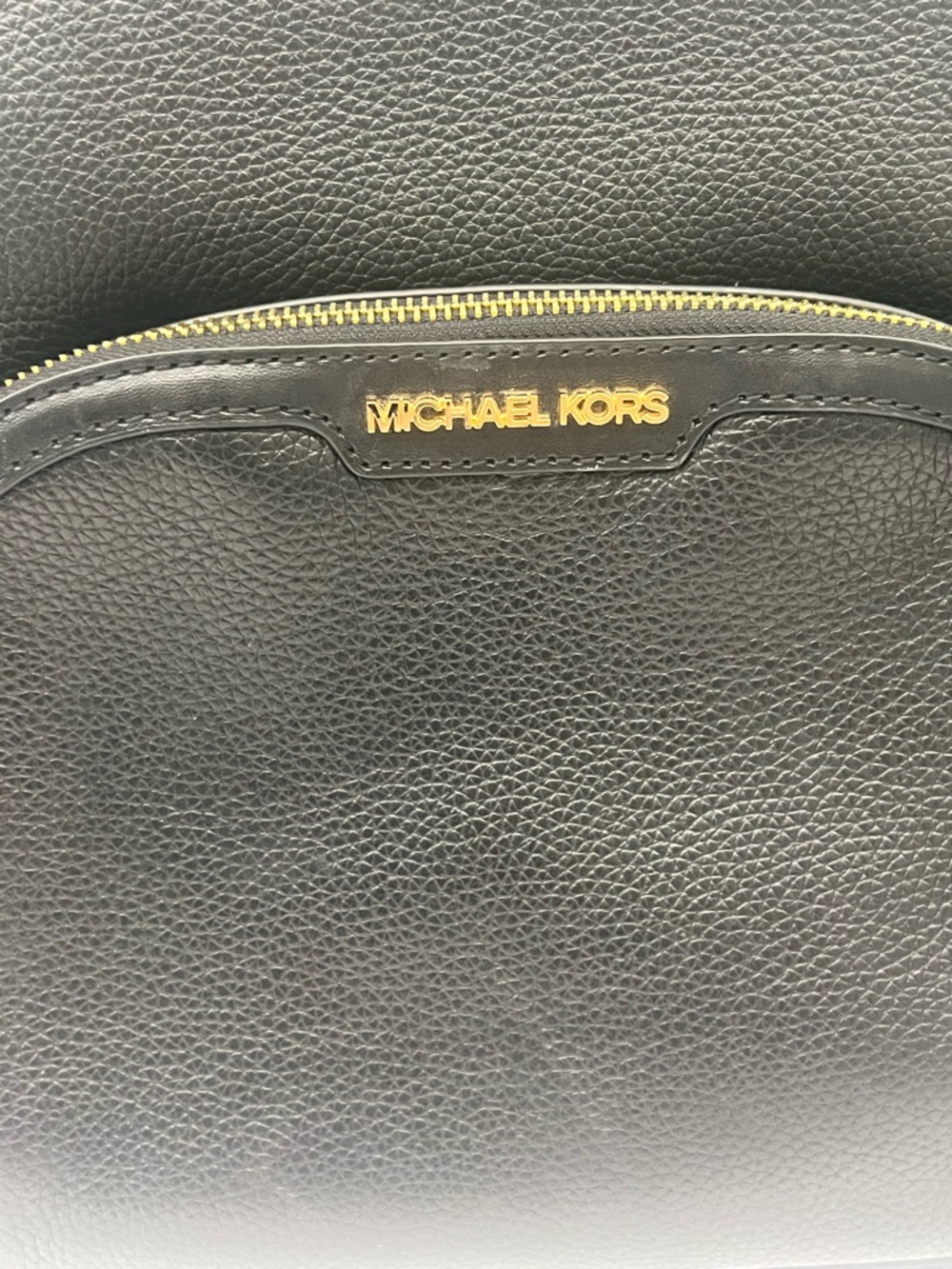 Michael Kors Black Leather Backpack with Gold Hardware - Picture 2 of 8